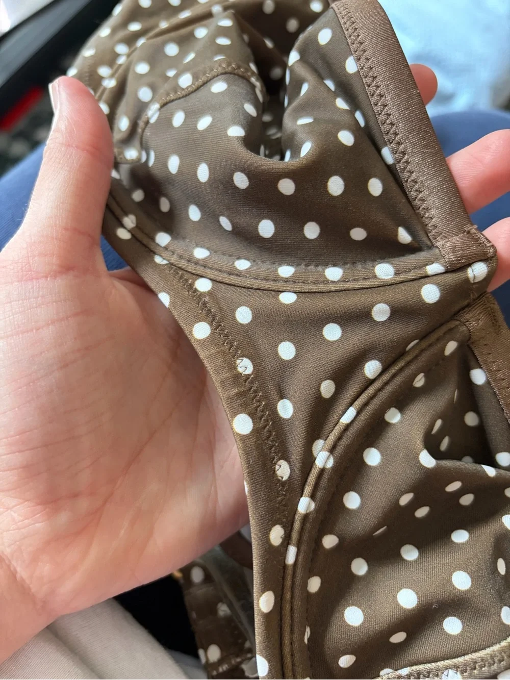 Frankie’s Bikini VS PINK Collab Buttercup Bikini Top in Classic Dot Brown